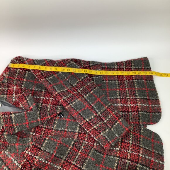 Fashion Bug Blazer 16W Women’s Red & Gray Plaid Tweed With Button Closure Office - Picture 7 of 9